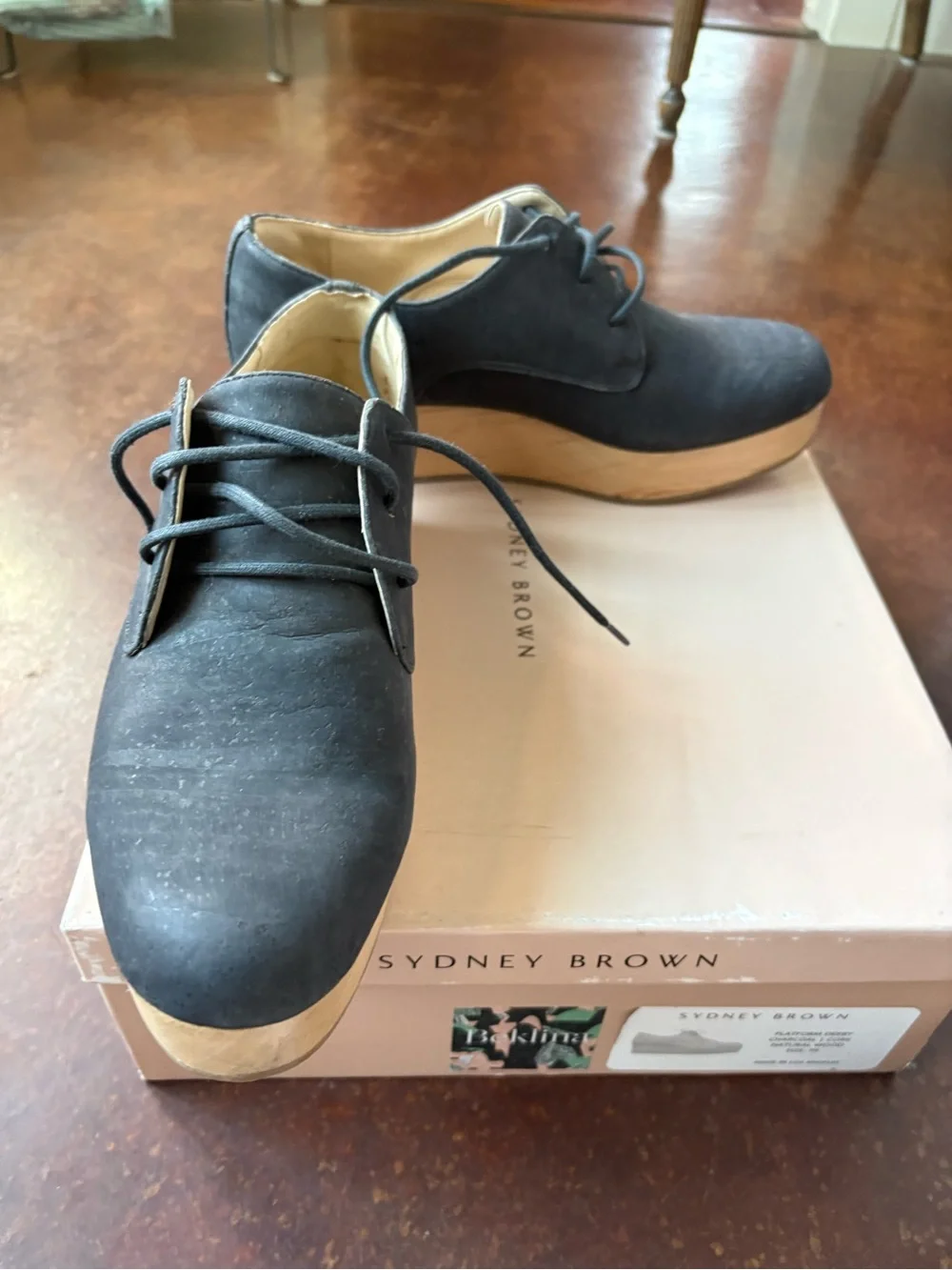 Sydney Brown Platform Derby Vegan Size 39
